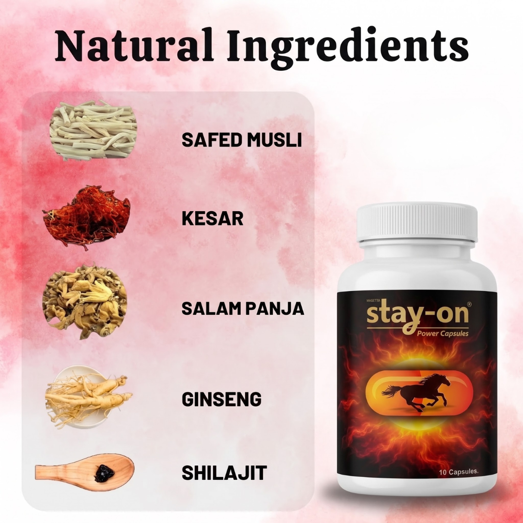 Stay-On Plus Capsules:Enhanced Ayurvedic Formula(10 Capsules) Starter pack