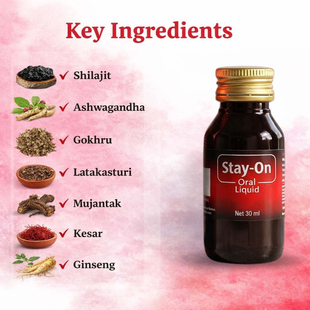 Stay-On Vitality Drink – Instant Energy Booster for Men (6X30ml)