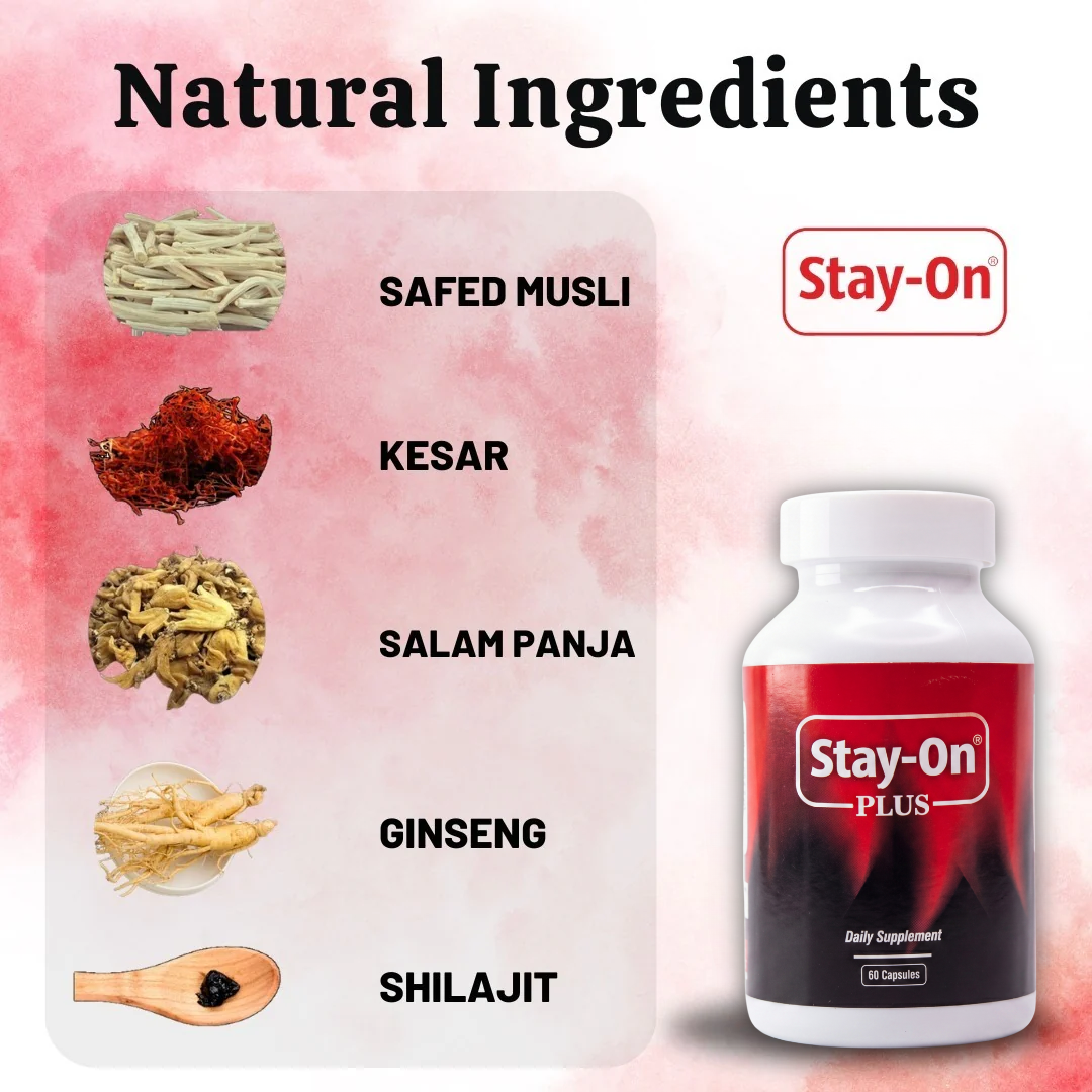 Stay-On Plus Capsules:Enhanced Ayurvedic Formula(60 Capsules)