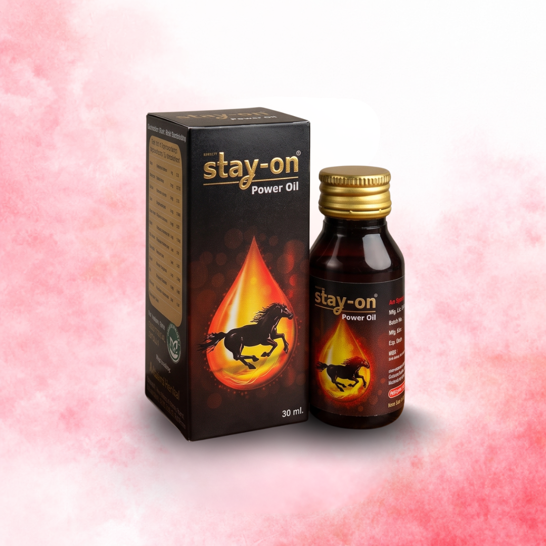 Stay-On Power Oil  Strength & Vitality Massage Oil for Men (1 x 30ml Bottle)