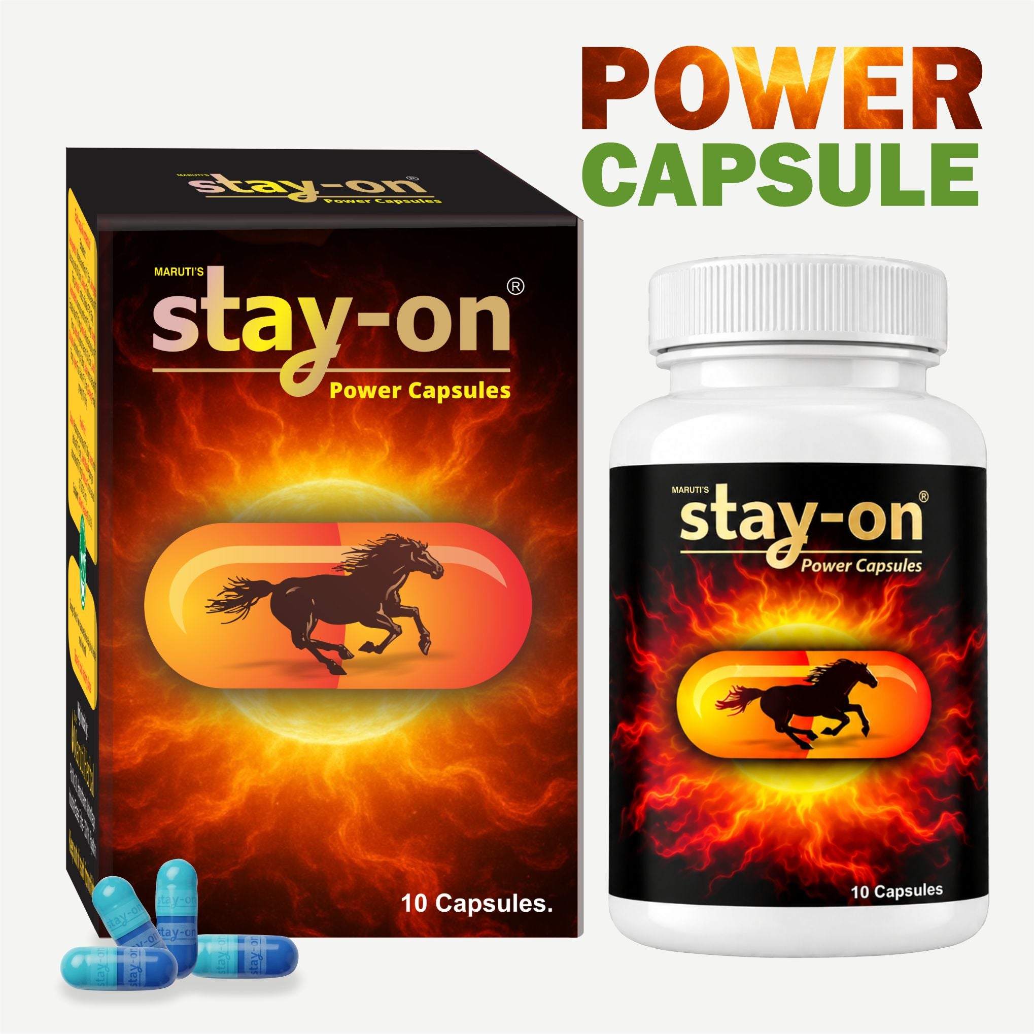 Stay-On Power Capsules:Enhanced Ayurvedic Formula(10 Capsules) Starter pack