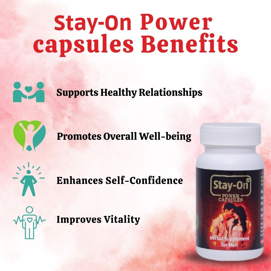 Stay-On Power Capsules – Ayurvedic Supplement for Men’s Stamina, Vitality & Confidence (30 Capsules)