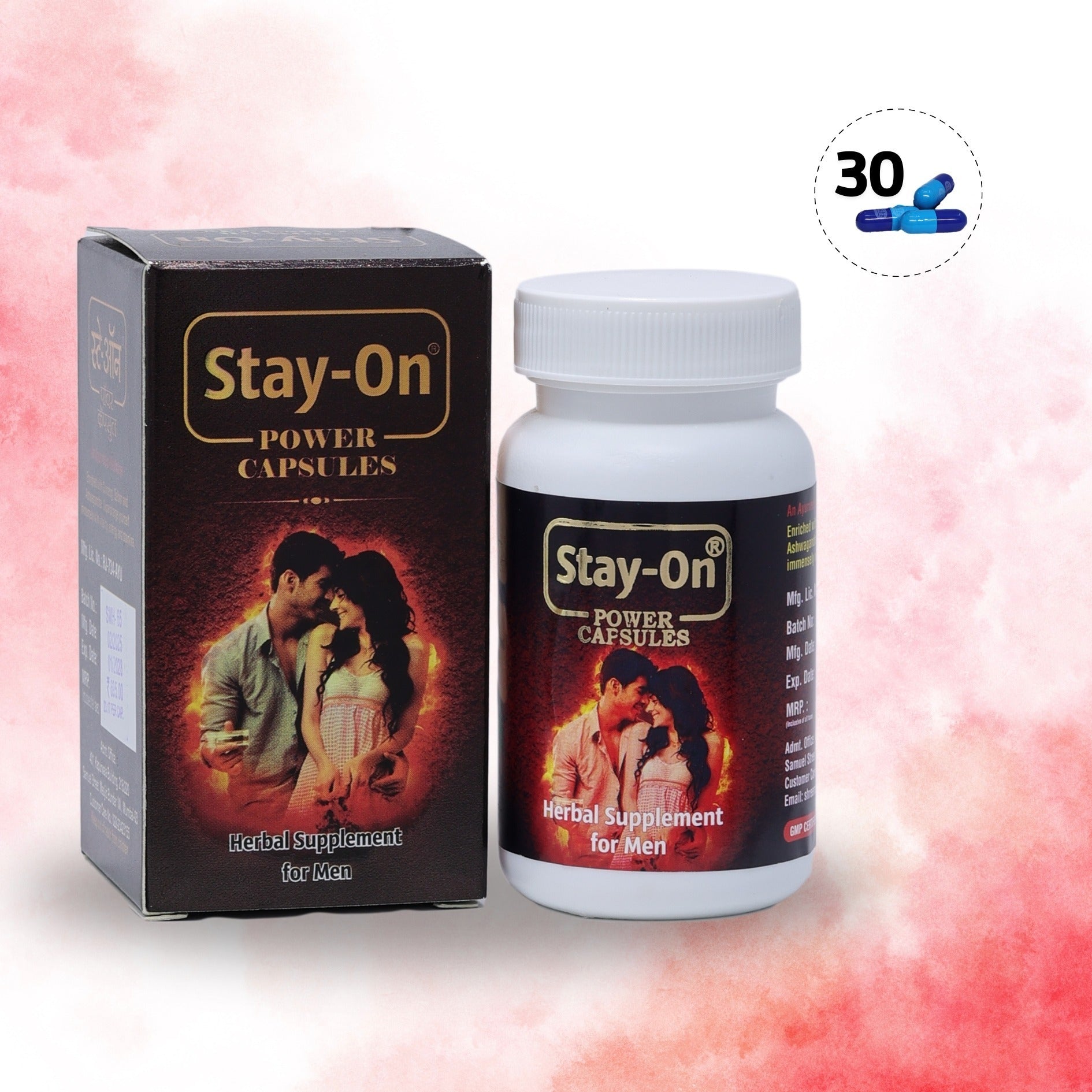 Stay-On Power Capsules – Ayurvedic Supplement for Men’s Stamina, Vitality & Confidence (30 Capsules)